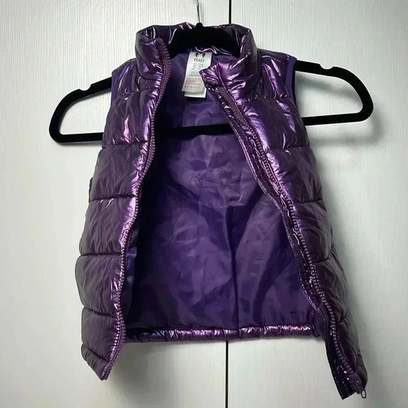 Metallic purple girls puffer vest size 3-4Y - Picture 4 of 5